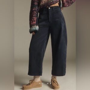 Navy Barrel Corduroy Pants
